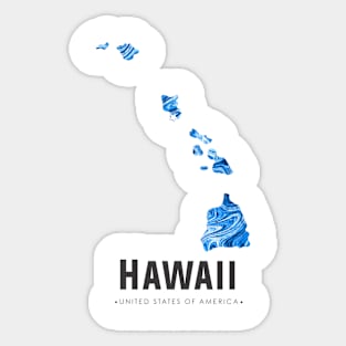 Hawaii state map abstract blue Sticker